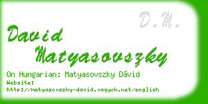 david matyasovszky business card
