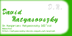 david matyasovszky business card